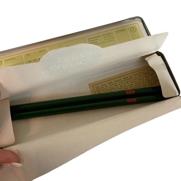 AW Faber Castell 9000 Drafting Pencils 3H Set Of TWO Vintage Germany Tin Box - Picture 2 of 3